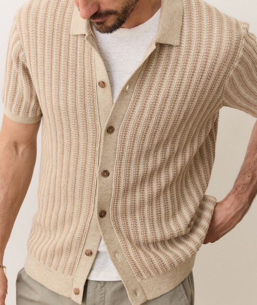 Graham Sweater Button Down - Taupe