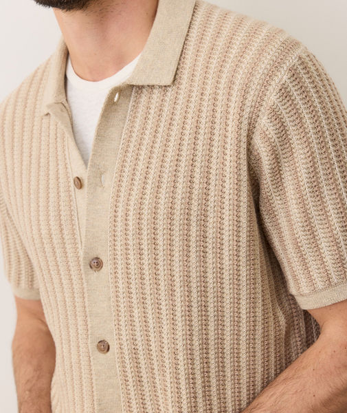 Graham Sweater Button Down - Taupe