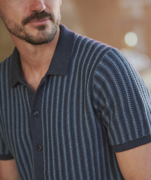 Graham Sweater Button Down - Navy