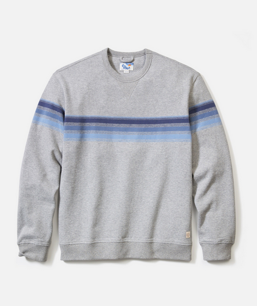 Relaxed Cloud 9 Fleece Crewneck - Heather Grey/Multi Stripe