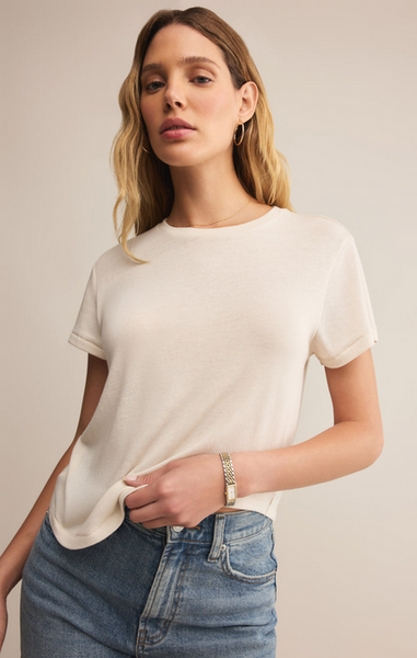 Tourist Knit Jersey Tee - Crystal