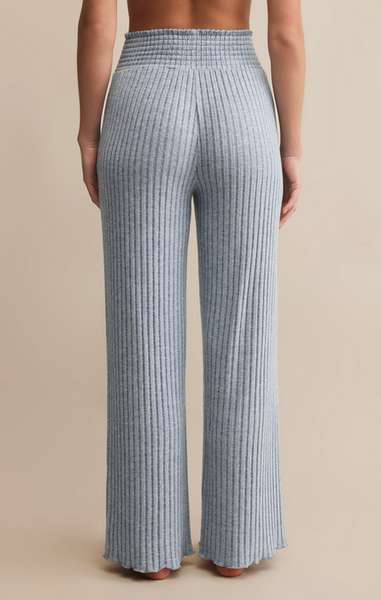 Dawn Smocked Rib Pant - Light Denim