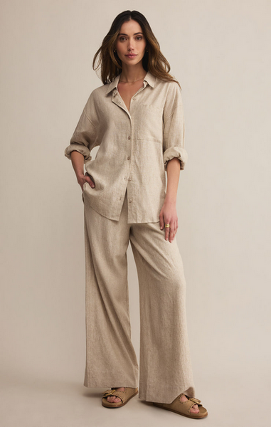 Henri Washed Linen Pant - Flax