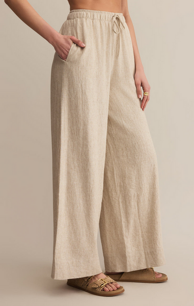 Henri Washed Linen Pant - Flax
