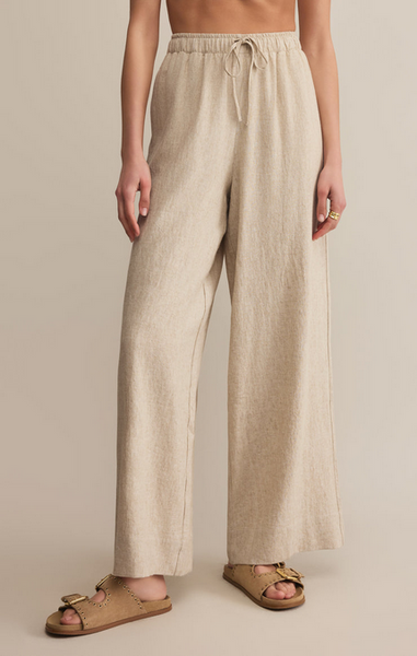 Henri Washed Linen Pant - Flax