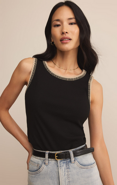 Social Whipstitch Tank - Black