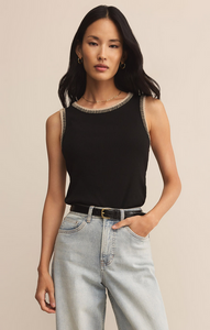 Social Whipstitch Tank - Black