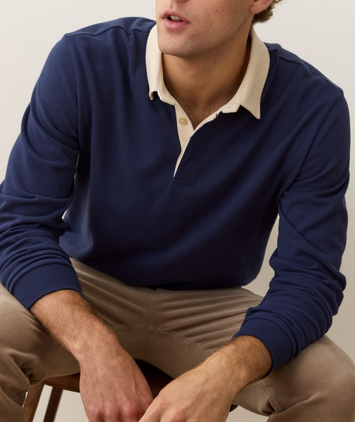 Sueded Rugby Polo - Mood Indigo