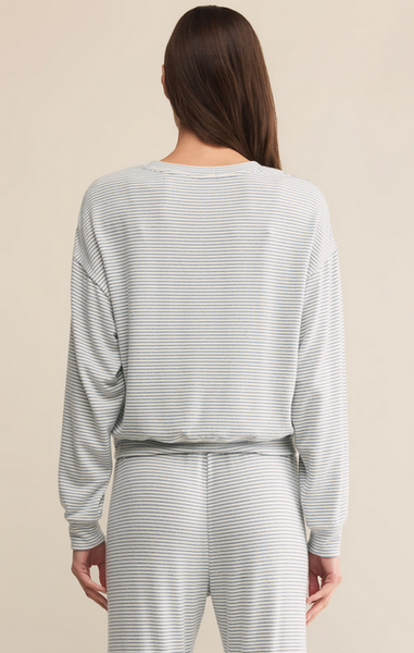 Bisou Stripe Long Sleeve - Light Denim