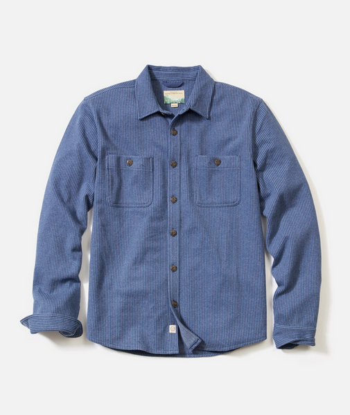 Pacifica Stretch Twill Overshirt - Blue Railroad Stripe
