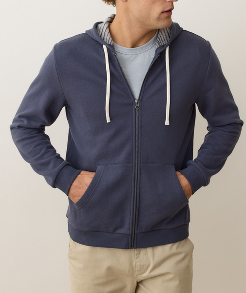 Cloud 9 Fleece Full Zip Hoodie - Navy Stripe