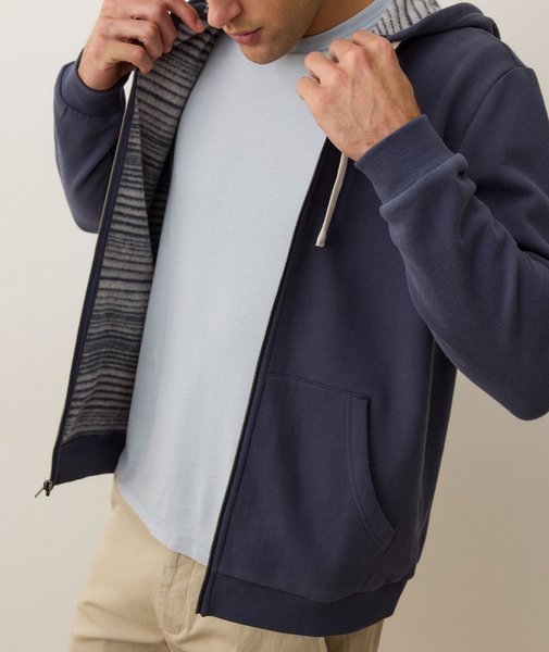 Cloud 9 Fleece Full Zip Hoodie - Navy Stripe