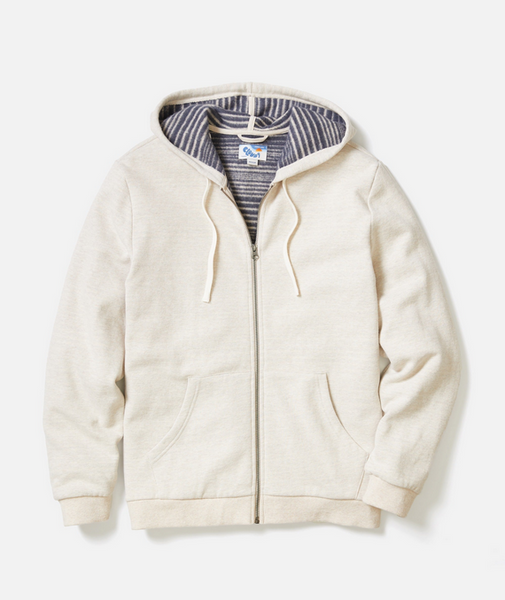 Cloud 9 Fleece Full Zip Hoodie - Oatmeal Stripe