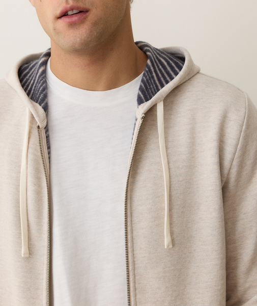 Cloud 9 Fleece Full Zip Hoodie - Oatmeal Stripe