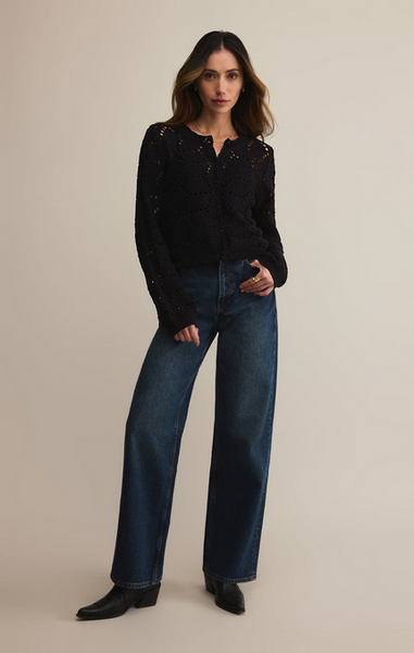 Rosalyn Diamond Sweater Cardigan - Black