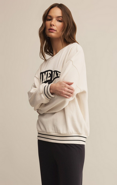 Oversized Let's Go Sweatshirt - Vanilla Ice
