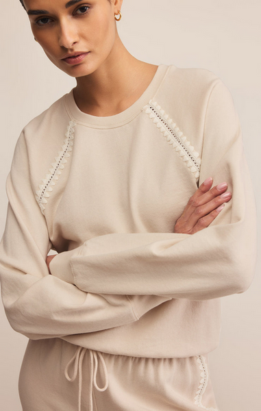 All Around Embroidered Sweatshirt - Crystal