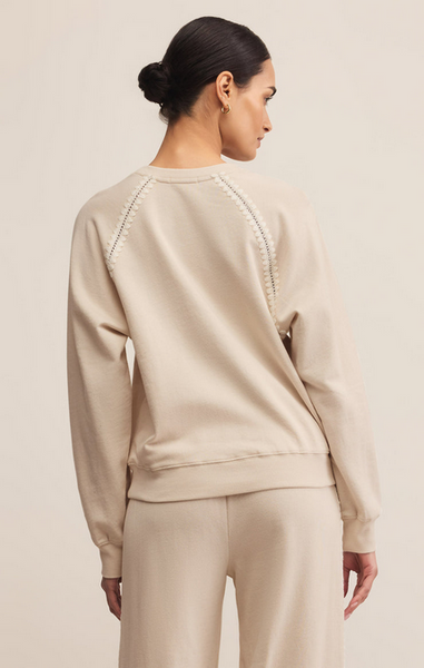 All Around Embroidered Sweatshirt - Crystal