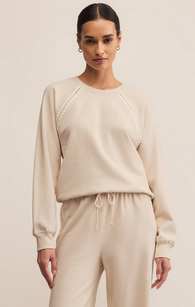 All Around Embroidered Sweatshirt - Crystal
