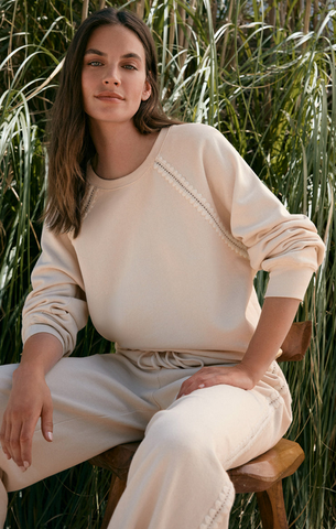 All Around Embroidered Sweatshirt - Crystal