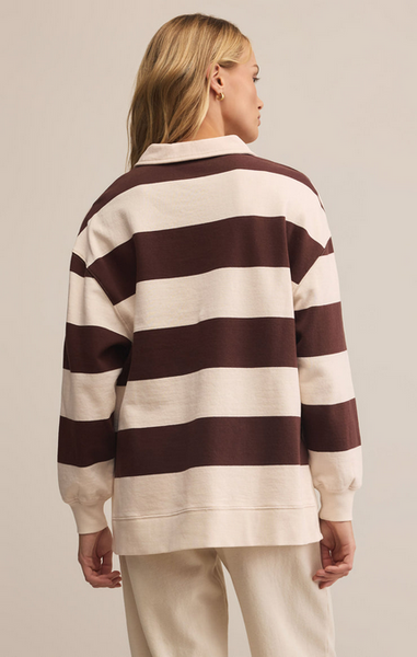 Rugby Brushed Fleece Henley - Sandalwood
