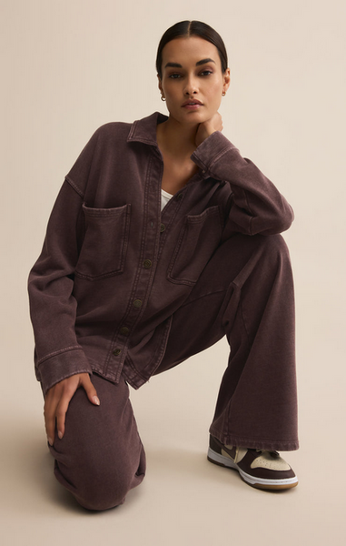 All Day Knit Jacket - Chocolate Cherry