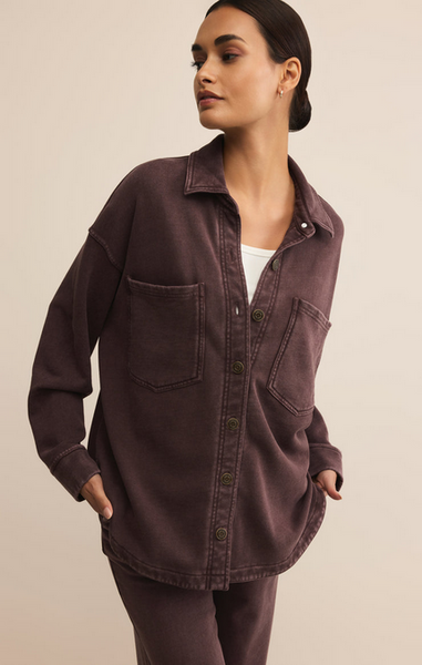 All Day Knit Jacket - Chocolate Cherry