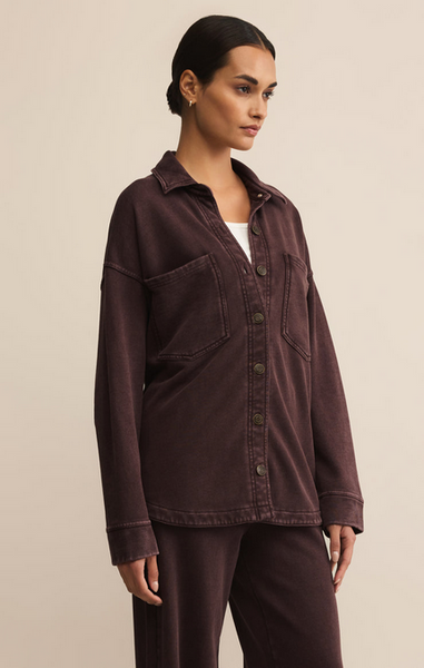 All Day Knit Jacket - Chocolate Cherry