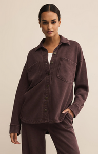 All Day Knit Jacket - Chocolate Cherry