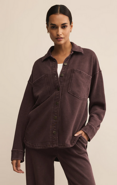All Day Knit Jacket - Chocolate Cherry