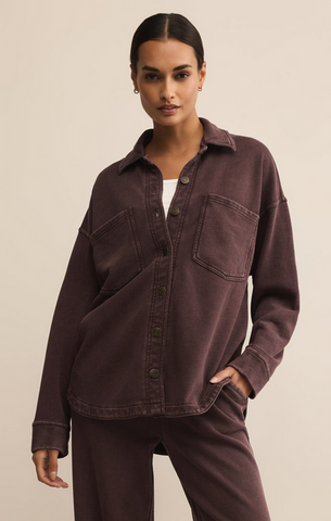 All Day Knit Jacket - Chocolate Cherry