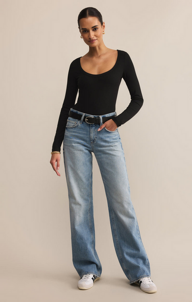Second Skin Scoop Neck Top - Black
