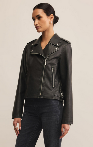 Alchemy Moto Faux Leather Jacket - Black