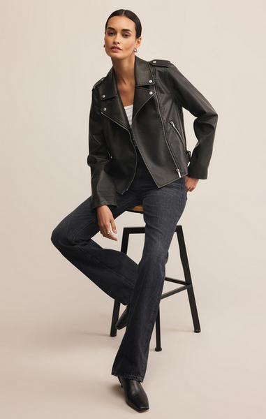 Alchemy Moto Faux Leather Jacket - Black