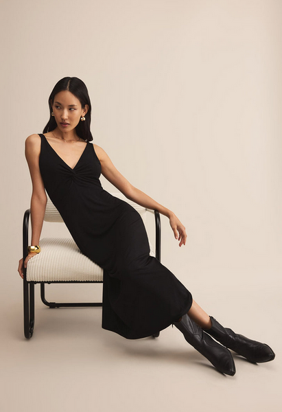 Eleve Twist Midi Dress - Black