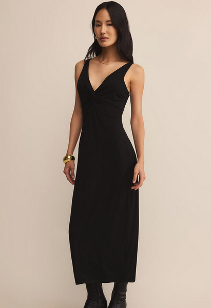 Eleve Twist Midi Dress - Black
