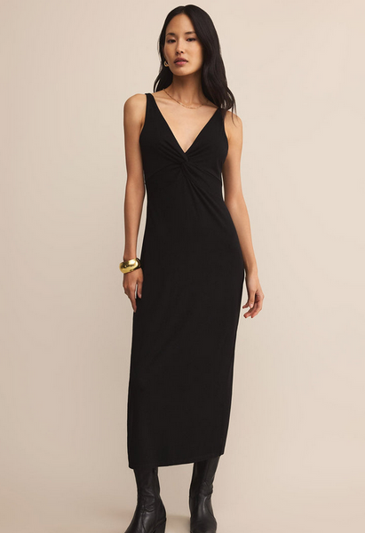 Eleve Twist Midi Dress - Black