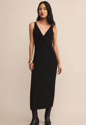 Eleve Twist Midi Dress - Black