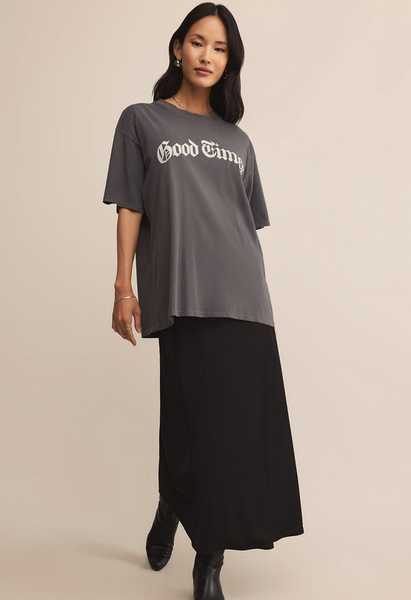 Izabel Luxe Satin Skirt - Black
