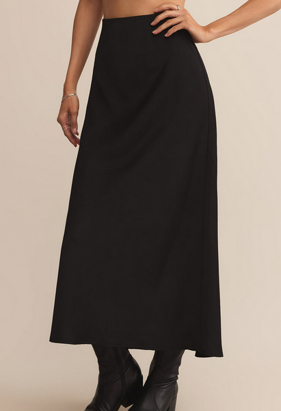 Izabel Luxe Satin Skirt - Black