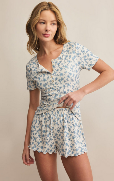 Faye Ditsy Floral Top - Crystal