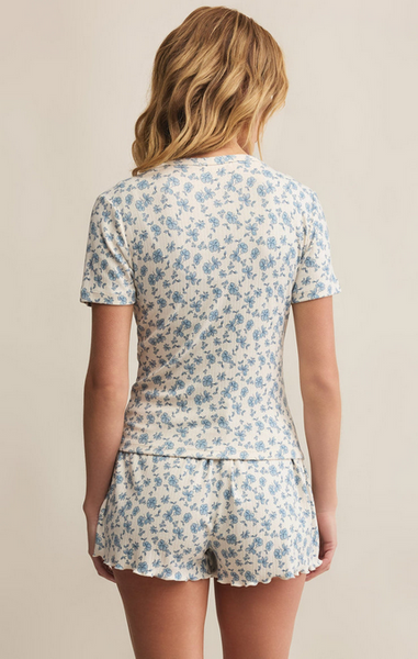 Faye Ditsy Floral Top - Crystal