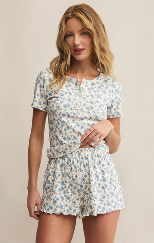 Faye Ditsy Floral Top - Crystal