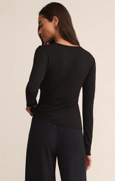 Second Skin Crew Long Sleeve Top - Black