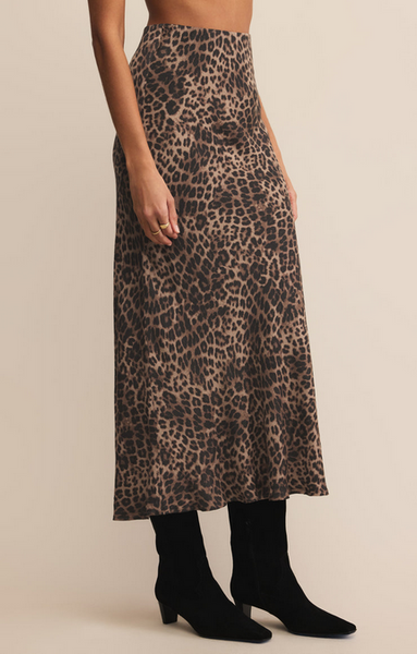 Izabel Leopard Skirt - Desert Tan