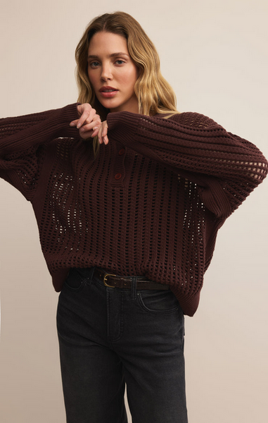 Looking Glass Polo Sweater - Sandalwood