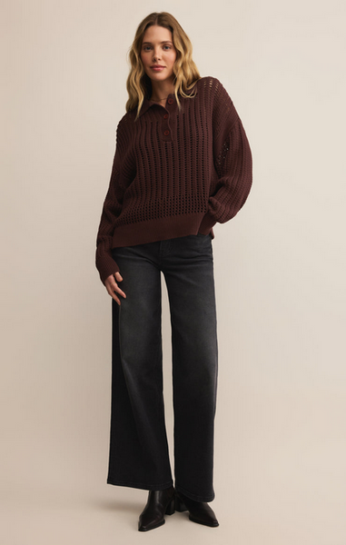 Looking Glass Polo Sweater - Sandalwood