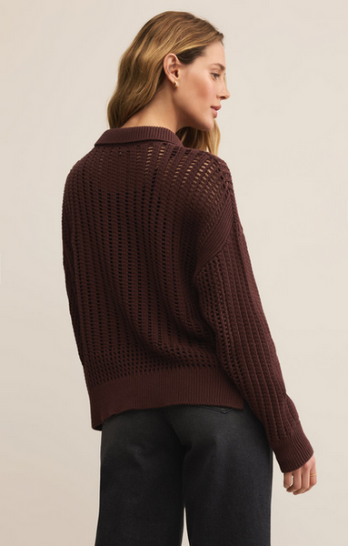 Looking Glass Polo Sweater - Sandalwood