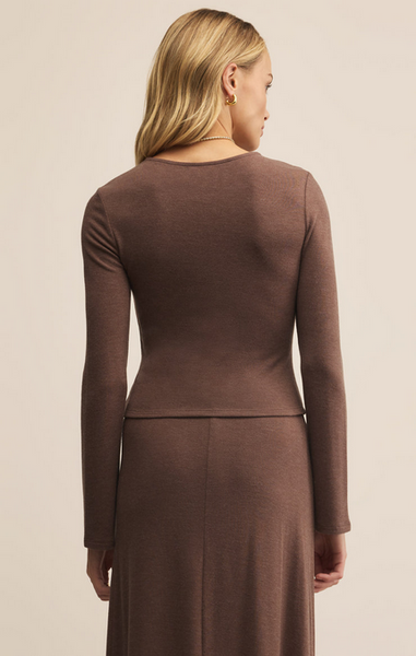 Demure Cropped Long Sleeve - Suede