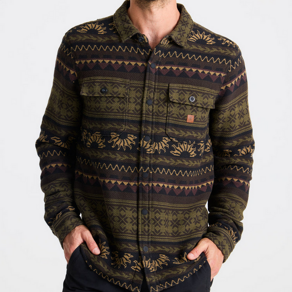 Nordsman Jacquard Long Sleeve Flannel - Dark Military